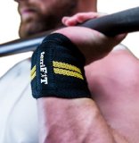 Wrist Wraps by terriFIT Heavy Duty - For Weight Lifting Powerlifting and CrossFit - Heavy and Demanding Workouts - Extra Thick - Wide Velcro  Double Stitching - With Thumb Loop - 18 Long - For Men and Women