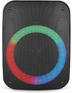 QFX PBX-136 Portable Bluetooth Speaker with LED Party Lights - Built-in 6.5” Subwoofer - Rechargeable Party Speakers, Aux, Wireless, & USB/MicroSD (2021 Model),Black