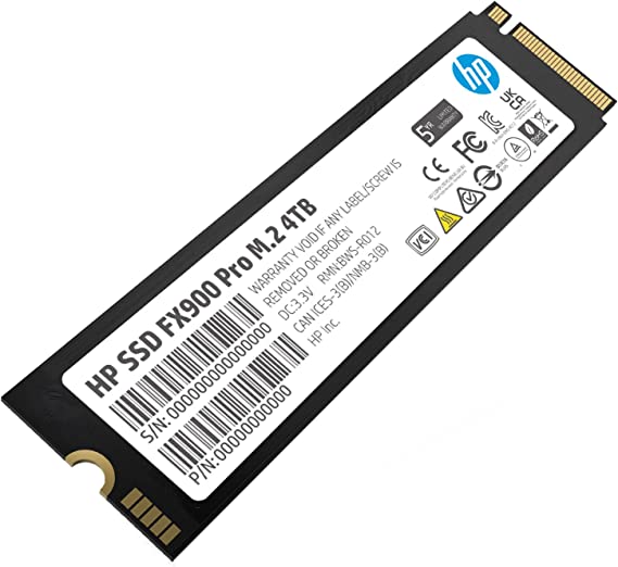 HP FX900 Pro 4TB NVMe Gen 4 Gaming SSD - PCIe 4.0, 16 Gb/s, M.2 2280, 3D TLC NAND Internal Solid State Hard Drive with DRAM Cache Up to 7400 MB/s - 4A3U2AA#ABB