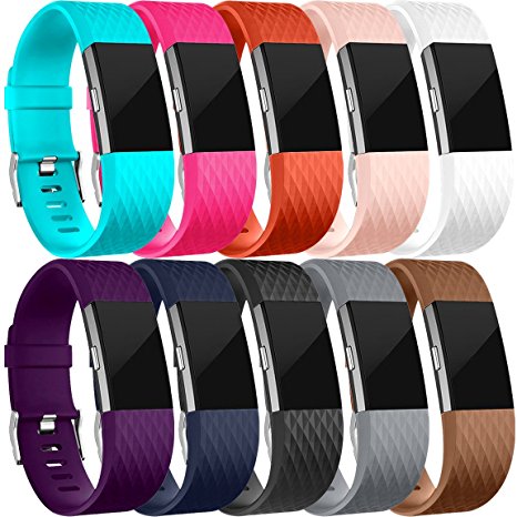 For Fitbit Charge 2 Bands, Maledan Replacement Accessory Wristbands for Fitbit Charge 2 HR, Large Small