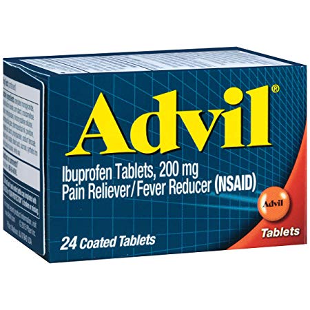 Advil (24 Count) Pain Reliever / Fever Reducer Coated Tablet, 200mg Ibuprofen, Temporary Pain Relief