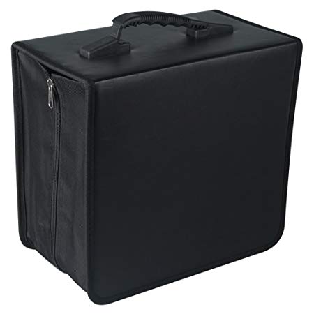 Fasmov 400 Disc CD/DVD Binder DVD Wallet Case with Black CD Storage Pages