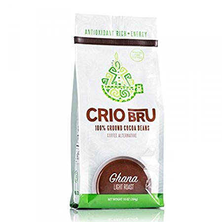 Crio Bru - 100% Ground Cocoa Beans Coffee Alternative Ghana Light Roast - 10 oz.