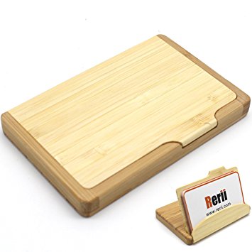 Business Card Case Holder - Rerii New Design Nature Bamboo Business Card Holder, Case, Name Card Holder