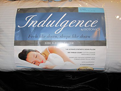 Indulgence Side Sleeper Pillow by Isotonic 36"x20" King
