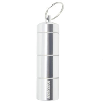 HAYATA Portable Pill Holders - Waterproof Slim 3 Chamber aluminium alloy Keychain Pill Dispensers Fob,Vitaminder Pocket Pill container, Divided Pills Case