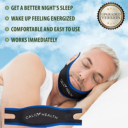 Calily Health Fully Adjustable Anti-Snoring Chin Strap – Natural and Instant Snore Relief – Stop Snoring Solution – Fast, Natural and Simple [UPGRADED VERSION]