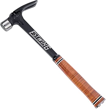 Estwing Ultra Series Hammer - 19 oz Rip Claw Framer with Milled Face & Genuine Leather Grip - E19SM