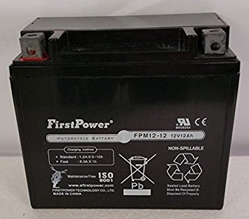 FirstPower YTX12-BS High Performance - Maintenance Free - Sealed AGM Motorcycle