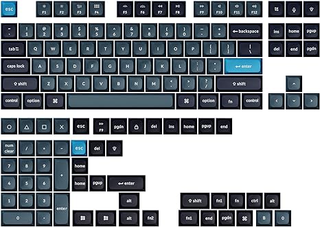 Keychron Double Shot KSA PBT Keycap Full Keycap Set - Dark Gray and Grayish Blue (137 Keys)