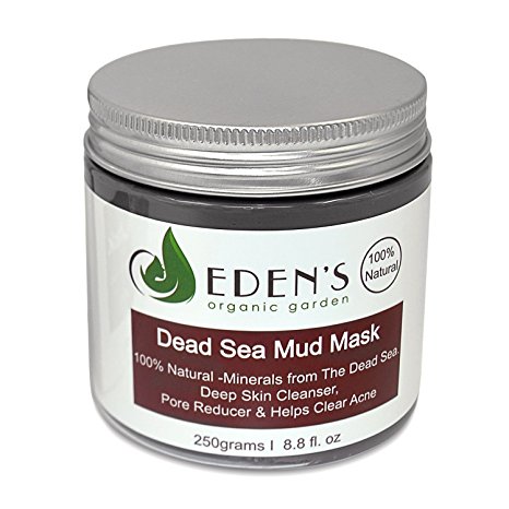 Dead Sea Mud Mask by Eden’s Organic Garden - Deep Skin Cleanser, and Pore Reducer Mud Mask (Net-250 grams) | Natural Skincare