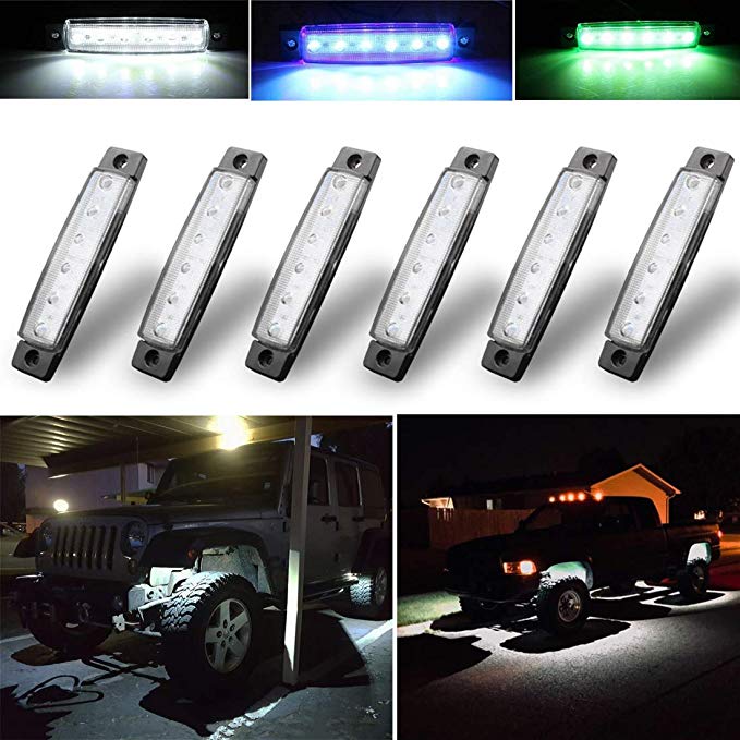 Botepon 6Pcs Led Rock Lights, Strip Lights, Wheel Well Lights, Led Underglow Kit for Golf Cart, Jeep Wrangler, RZR, Offroad, F150, F250, Snowmobile (White)