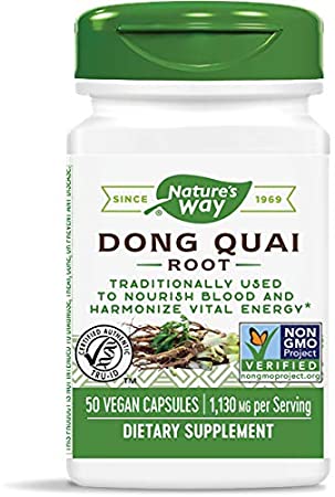 Nature's Way Dong Quai Root 565 mg, 50 Vegetarian Capsules, Pack of 2