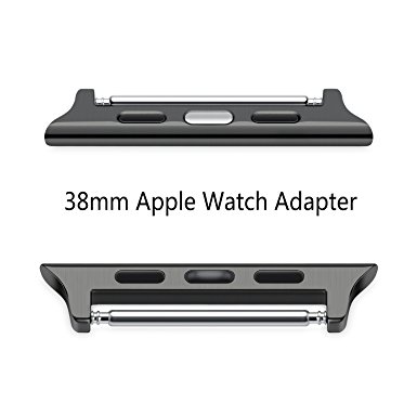 [Upgraded] Apple Watch Adapter, Oittm Stainless Steel Apple Watch Band Connection Adaptors [No Screws or Screwdriver Needed] for All Apple Watch 38mm Models (Space Gray 38mm)