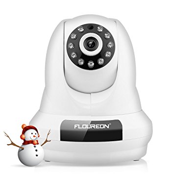 FLOUREON 1080P HD Wireless Indoor IP Camera Baby Monitor P2P Day/Night Vision 2 Way Audio Home Security Motion Activated Camera View on Phone/Tablet/PC (White)