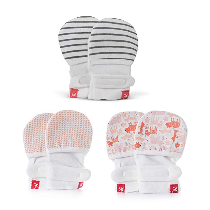 Goumimitts, Scratch Free Baby Mittens, Organic Soft Stay On Unisex Mittens, Stops Scratches and Prevents Germs