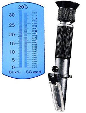 Ade Advanced Optics BCBI9177 Beer Wort and Wine Refractometer, Dual Scale - Specific Gravity 1.000-1.120 and Brix 0-32%, Replaces Homebrew Hydrometer (Aluminum)