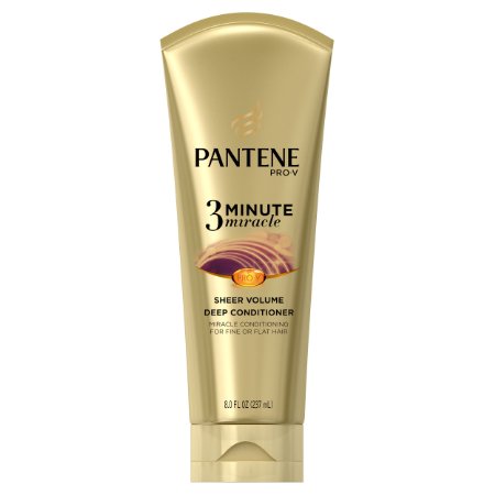 Pantene Sheer Volume 3 Minute Miracle Deep Conditioner, 8 Fluid Ounce