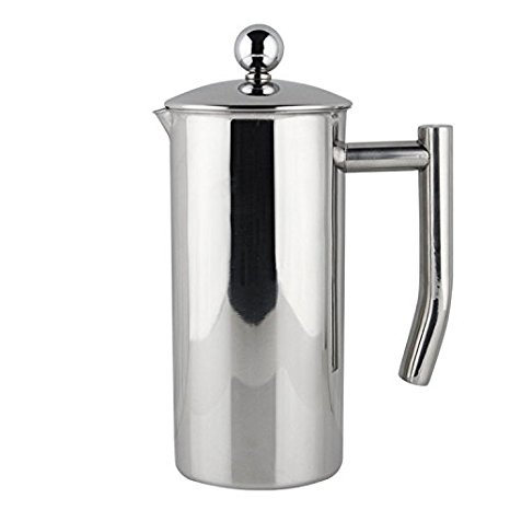 Francois et Mimi Single-Wall French Coffee Press, 34-Ounce, Stainless Steel