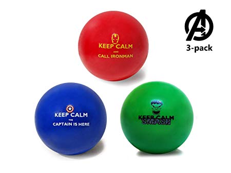 Pure Origins | ☆☆ Superhero Stress Balls ☆☆ | Keep Calm and Call The Avengers! | 3 Pack | Avengers Fidget for Stress Relief, Concentration, Anxiety, Motivation, ADHD, ADD, Autism, Humor (Avengers)