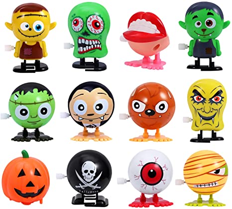 Amosfun Halloween Party Toy Sets Halloween Wind Up Toys Novelty Mini Toys for Kid Boys,Set of 12