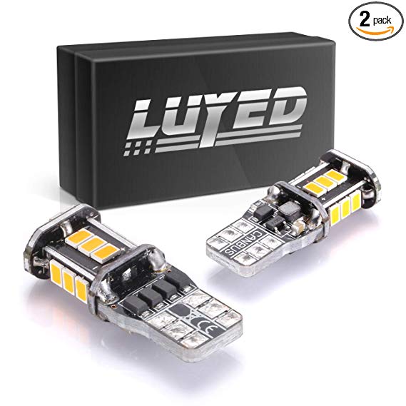 LUYED 2 X 350 Lumens Extremely Bright 3020 18-EX Chipsets W5W 194 168 2825 Led Bulbs,Amber