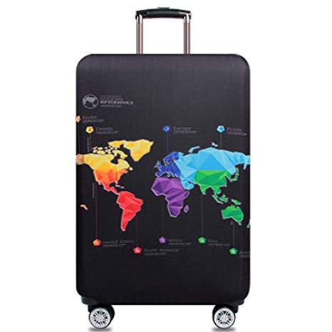 Travel Suitcase Protector Zipper Suitcase Cover Washable Print Luggage Cover 18-39 Inch