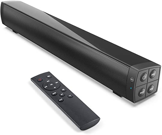 Mini Soundbar for PC, APAFISH Wired & Wireless Bluetooth Speaker with The Newest Remote Control, 2 X 5W Mini Home Theater Sound bar with 3.5mm AUX Input for PC, Tablet, Cellphone