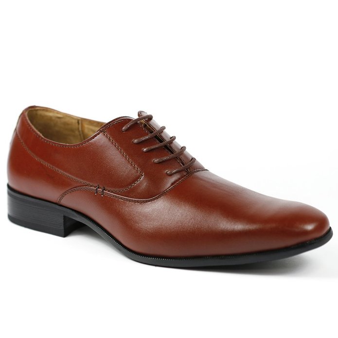 Delli Aldo M-19121 Brown Mens Lace up Plain Oxford Dress Shoes