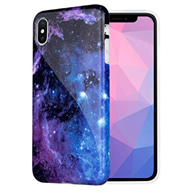 Caka Marble Case Compatible for iPhone X/Xs Slim Anti-Scratch Shock-Proof Luxury Fashion Silicone Soft Rubber TPU Protective Case Compatible for iPhone X/Xs - Starry