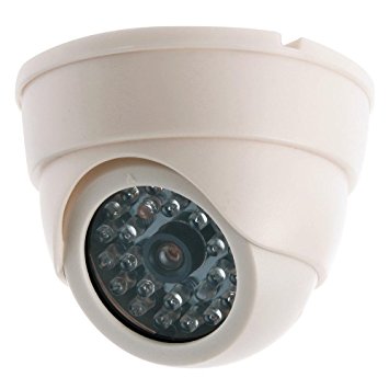 SUNLUXY Indoor Outdoor Dummy Security Camera Fake Imitation CCTV Dome Surveillance Cameras with LED Flashing Light