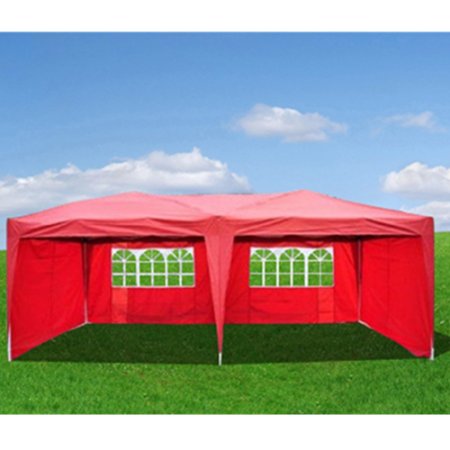 Uscanopy Easy Pop up Canopy Party Tent, 10 X 20-feet, W/4 Removable Sidewalls W/wheel Bag Red