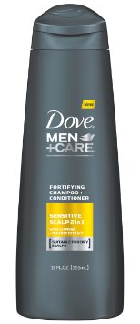Dove Men Care Fortifying 2 in 1 Shampoo   Conditioner, Sensitive Scalp with Caffeine, 12 oz