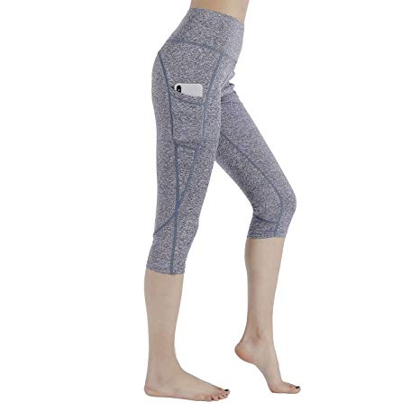 HIG Yoga Pants High Waist Leggings Tummy Control Workout Pants for Women with Outside Pockets