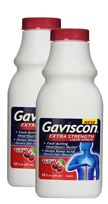 Gaviscon Extra Strength Liquid, Cherry, 12 Ounce(2 Pack)