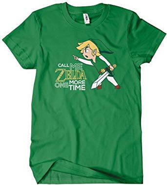 Call Me Zelda One More Time T-Shirt Tee Funny Link Gaming Legend of Tri Force