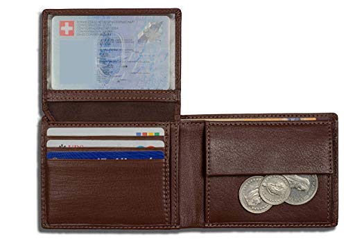 DiLoro Wallets for Men Bifold RFID Leather Mens Wallet Flip ID Coin Compartment