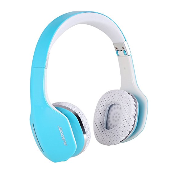 Bluetooth 4.0 Wireless Hi-Fi Stereo Headphone Foldable Over-ear Headsets with Mic Gaming Headphones Built-in Mic Mode for PC/ Cell Phones/ TV-Blue