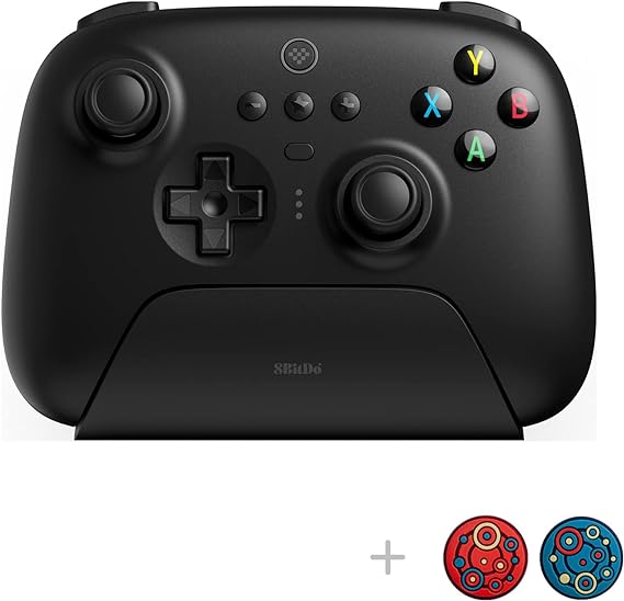 8Bitdo Ultimate 2.4g Wireless Controller with Charging Dock, Pro Gamepad with Back Buttons & Turbo Function for PC Windows, Steam Deck, Android, Raspberry Pi, iPhone, iPad, Mac and Apple TV (Black)