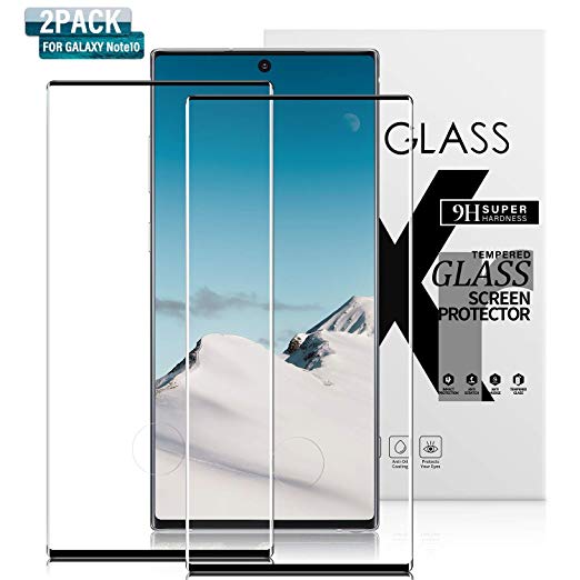 Gozhu Galaxy Note 10 Screen Protector Glass [2 Pack], Full Coverage HD Tempered Glass Anti-Scratch Bubble-Free Screen Protector for Samsung Galaxy Note 10 (2019)