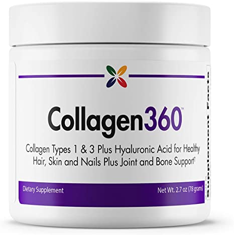 Stop Aging Now - Collagen360 - Collagen Types 1 & 3 Plus Hyaluronic Acid for Healthy Hair, Skin and Nails - Joint and Bone Support - 2.7 oz (78 Grams)