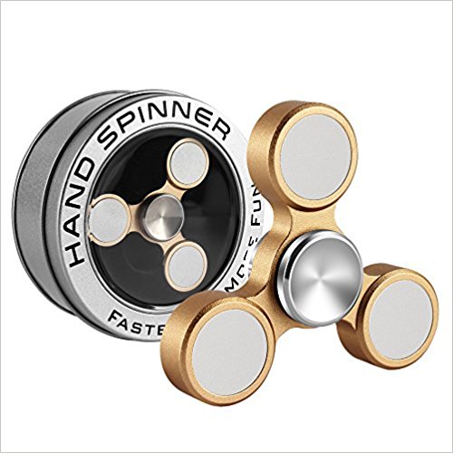 LAKASARA Spinner Fidget Toy,Hand spinner,Tri-Spinner Made by Stainless Steel Brass Metal Aluminum,2017 Best,Long Spin Time for Stress Relief, ADHD, Anxiety & Attention Deficit