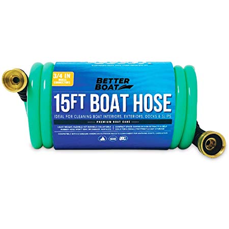 Coil Hose Water Hoses Expandable 15FT Perfect RV Water Hose or Boat Hose or Short Garden Hose Marine Grade 3/8 Inch