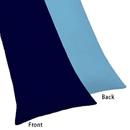 Crescent Multiple Colors – Reversible Zippered Body Pillowcase- 200 Thread Count 21"x 54" (Navy/Light Blue)