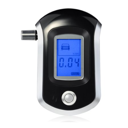 VicTec LCD Display Digital Breath Alcohol Tester Professional  Breathalyzer with 5 Mouthpieces for Drivers