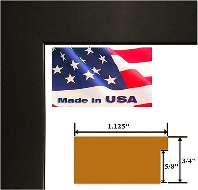 23x33 Custom Black 1.125 inch Picture Poster Photo Frame Solid Wood #CTM1125