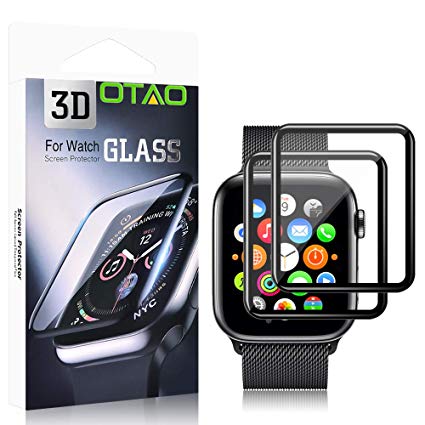 2 Pack Screen Protector for Apple Watch Series 4 44mm Screen Protector, Full Adhesive Coverage HD Clear PET Waterproof Scratch-Resistant 3D Protective Soft Film iWatch 44mm Screen Protector