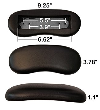 Replacement Office Chair Armrest Arm Pads Kidney Shaped (Set of 2)