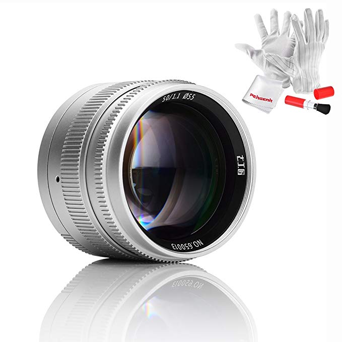 7artisans 50mm F1.1 Fixed Lens for Leica M-Mount Cameras Like Leica M2 M3 M4-2 M5 M6 M7 M8 M9 M10 M4P M9p M240 M240P ME M262 M-M CL - Silver