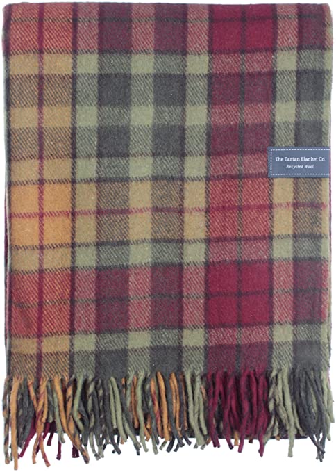 The Tartan Blanket Co. Recycled Wool Blanket Buchanan Autumn Tartan (59" x 75")